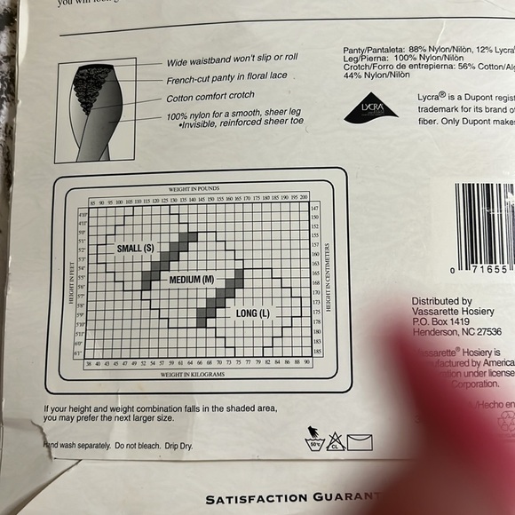 COPY - Vassarette Vintage Lace Hi Cut Panty Pantyhose Medium Nude - Picture 2 of 3